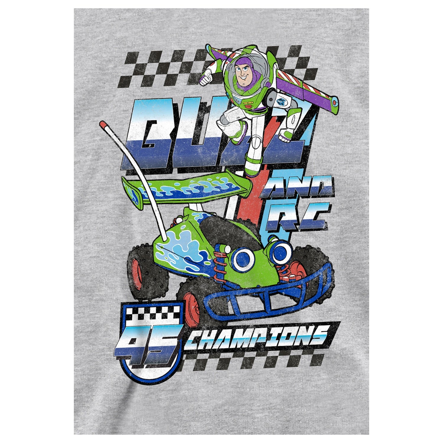 Athletic Heather - Side - Toy Story Childrens-Kids Racing Champions Buzz & RC Heather Pullover Hoodie