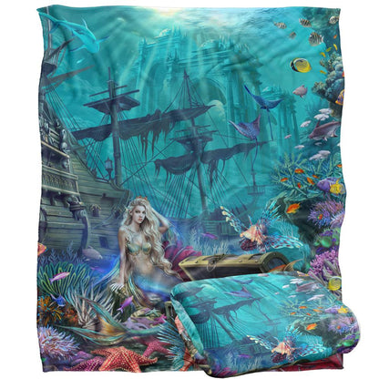 Multicoloured - Back - JQ Licensing Silky Mermaid Supersoft Blanket