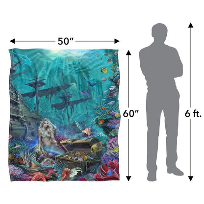 Multicoloured - Pack Shot - JQ Licensing Silky Mermaid Supersoft Blanket