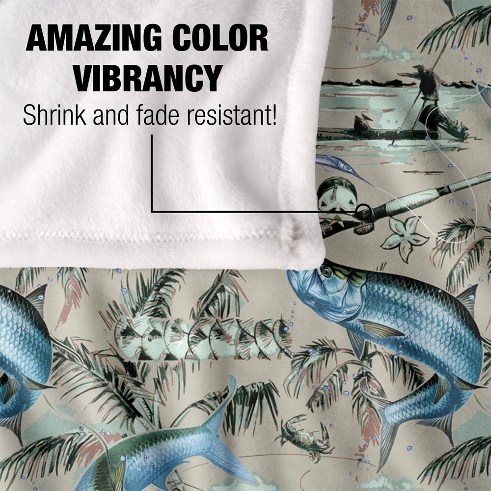 Grey - Lifestyle - JQ Licensing Jl-Jp-Jq Silky Tiki Flower Fishing Supersoft Blanket