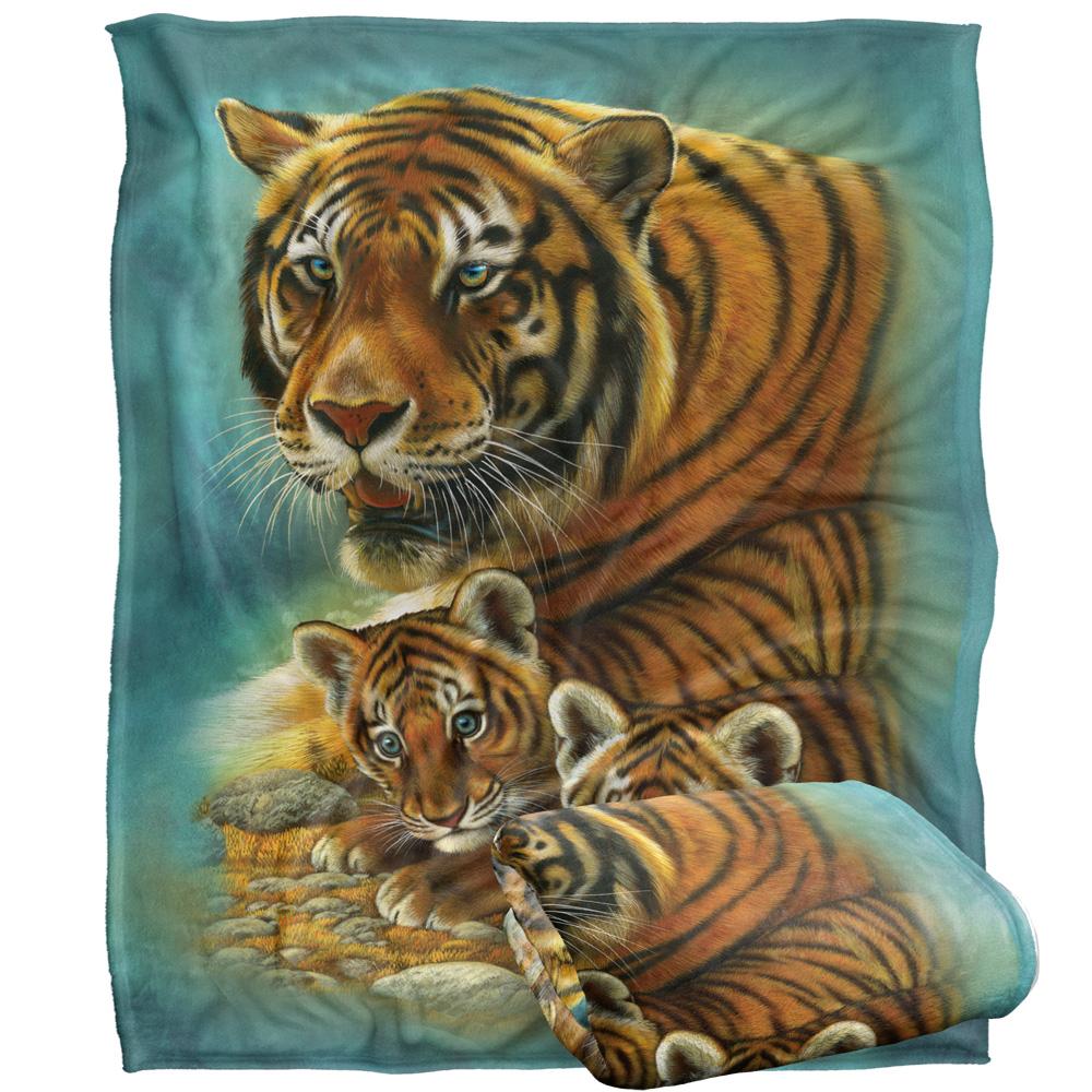 Multicoloured - Back - JQ Licensing Silky Tiger & Cubs Supersoft Blanket
