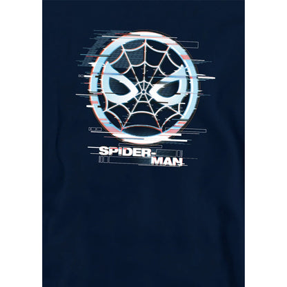 Navy - Side - Spider-Man Childrens-Kids Peter Parker Glitch Hoodie