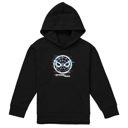 Black - Front - Spider-Man Childrens-Kids Peter Parker Glitch Hoodie