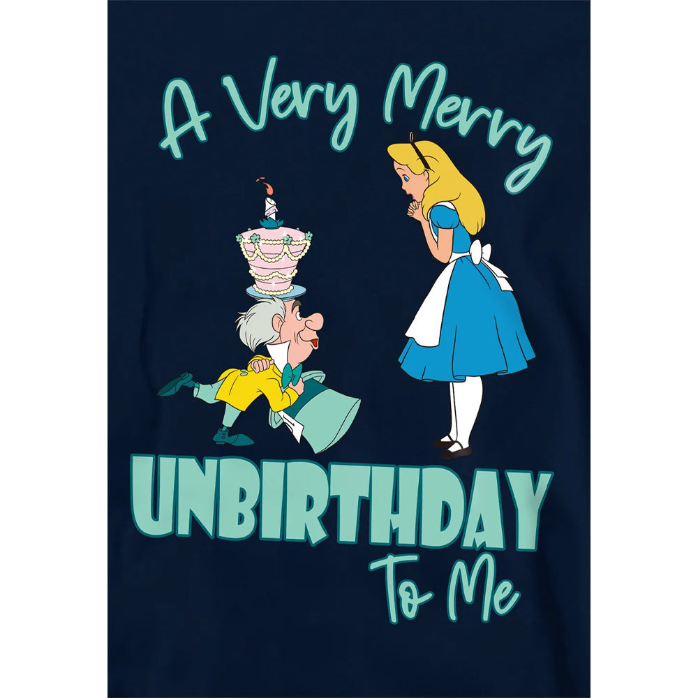Navy - Side - Disney Childrens-Kids Very Merry Unbirthday To Me Hoodie