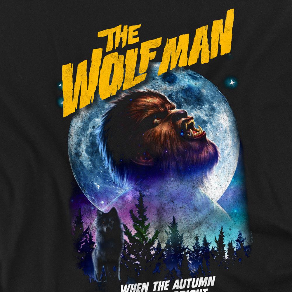 Black - Side - Universal Monsters Unisex Adult Party Animal Wolfman T-Shirt
