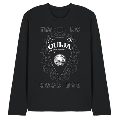Black - Front - Ouija Unisex Adult Yes No Goodbye Planchette Long-Sleeved T-Shirt