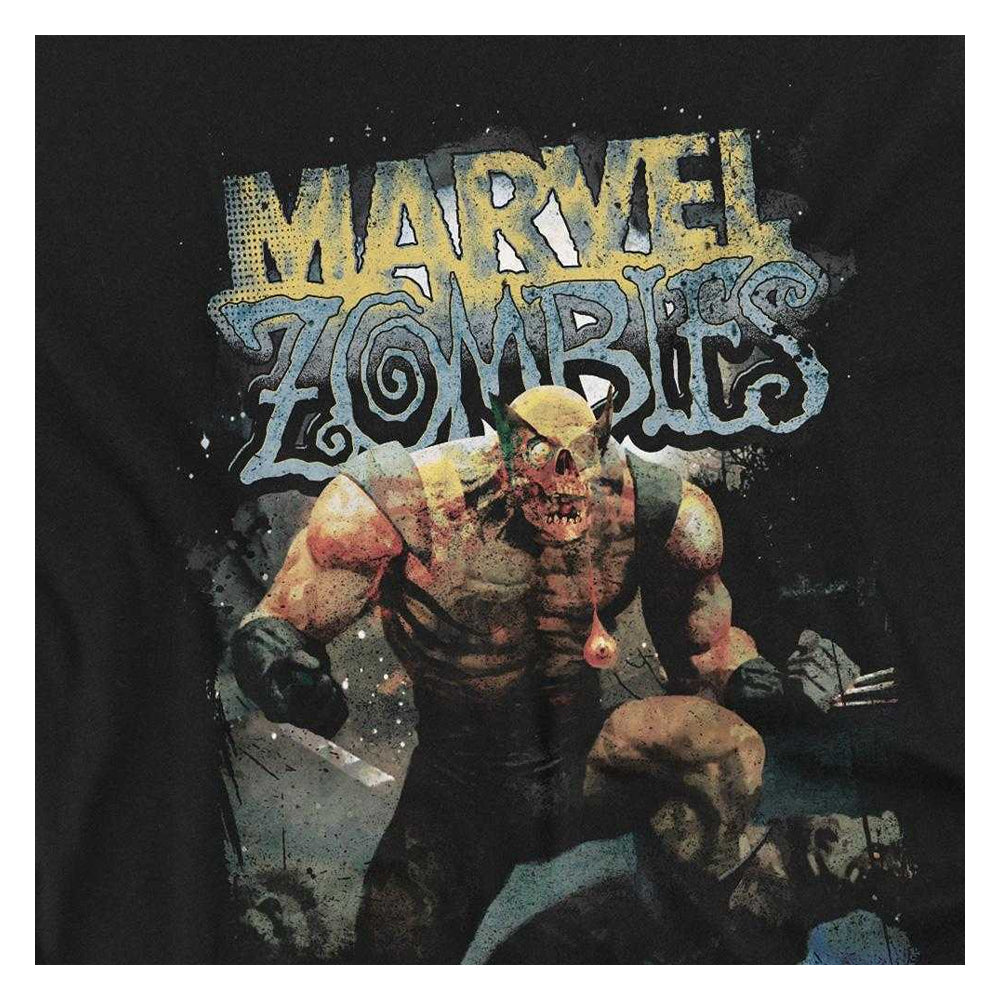 Black - Side - Marvel Zombies Unisex Adult Wolverine T-Shirt