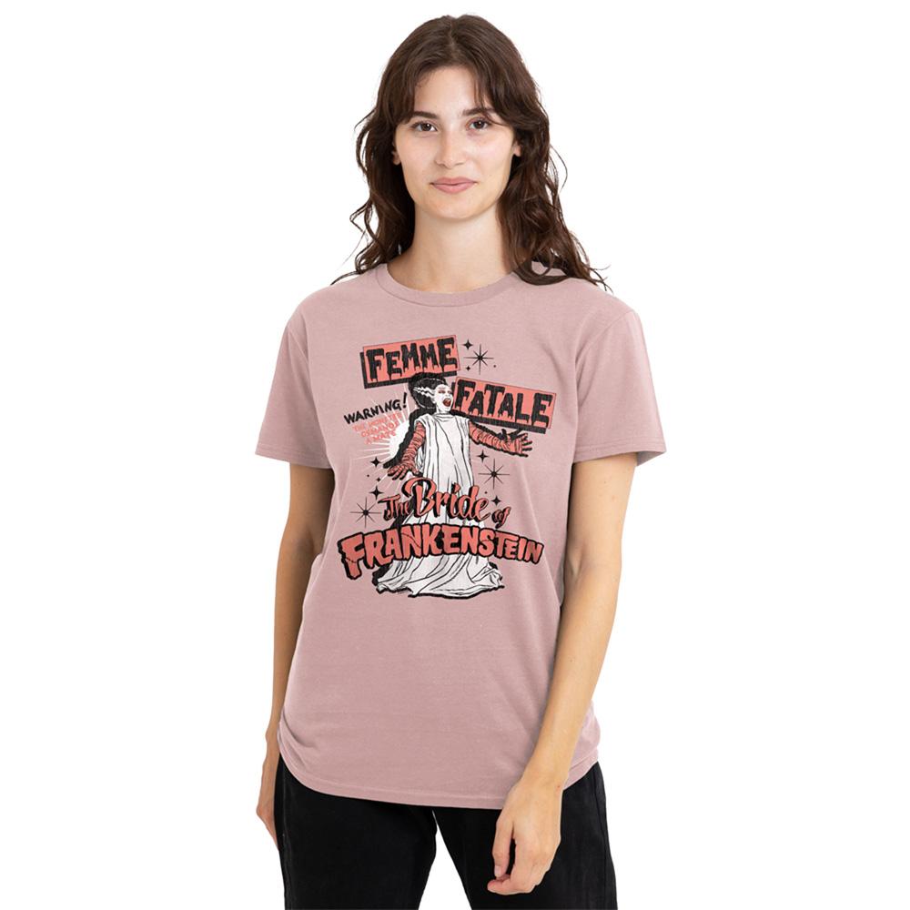 Pink - Lifestyle - Universal Monsters Womens-Ladies Femme Fatale Bride Of Frankenstein T-Shirt