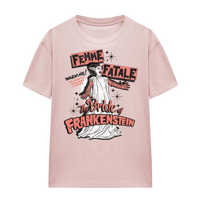 Pink - Front - Universal Monsters Womens-Ladies Femme Fatale Bride Of Frankenstein T-Shirt