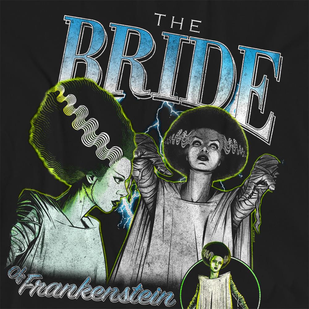Black - Back - Universal Monsters Womens-Ladies The Bride Of Frankenstein Homage T-Shirt