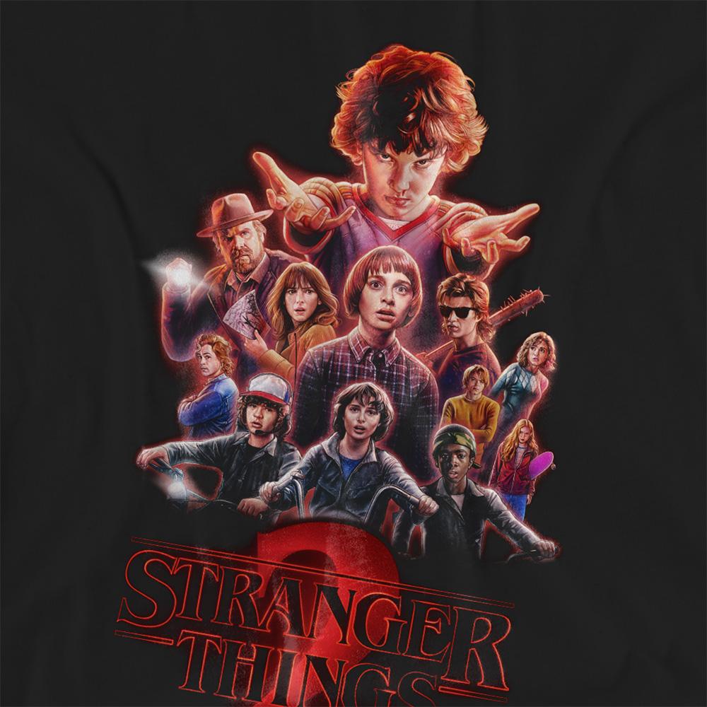 Black - Side - Stranger Things 2 Womens-Ladies Poster T-Shirt