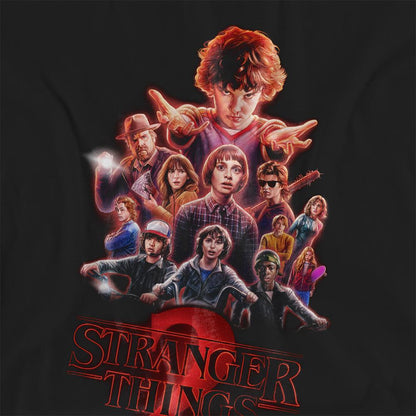 Black - Side - Stranger Things 2 Womens-Ladies Poster T-Shirt