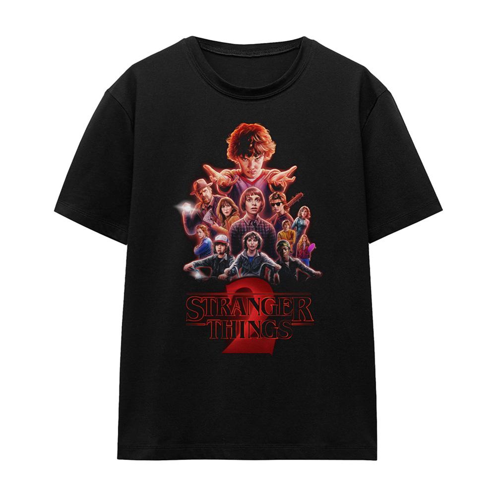 Black - Front - Stranger Things 2 Womens-Ladies Poster T-Shirt