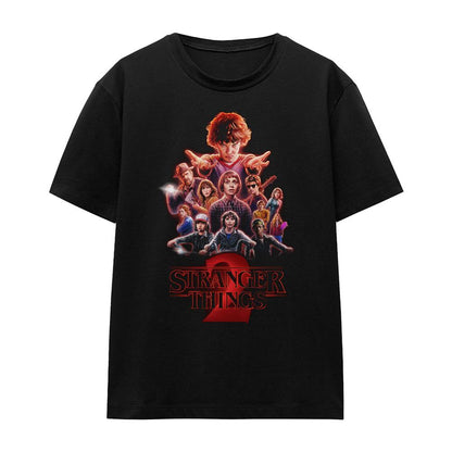 Black - Front - Stranger Things 2 Womens-Ladies Poster T-Shirt
