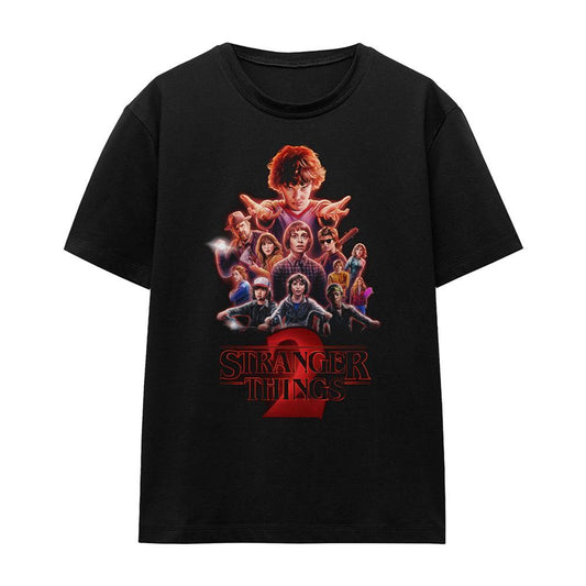 Black - Front - Stranger Things 2 Womens-Ladies Poster T-Shirt
