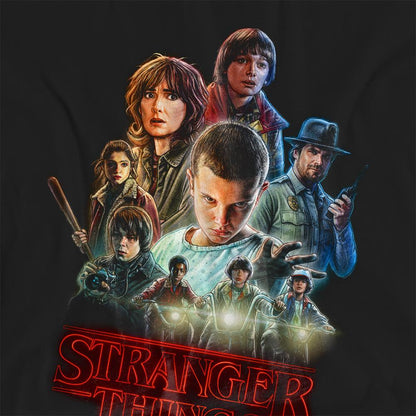 Black - Side - Stranger Things Womens-Ladies Season 1 Poster T-Shirt