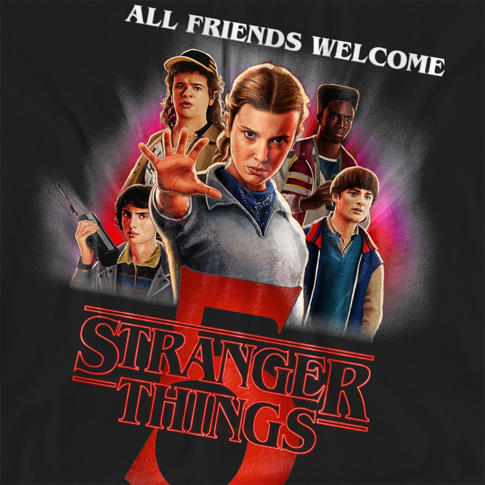 Black - Side - Stranger Things 5 Womens-Ladies Poster T-Shirt