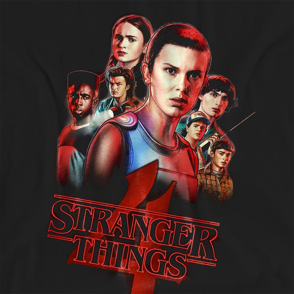 Black - Side - Stranger Things 4 Womens-Ladies Poster T-Shirt