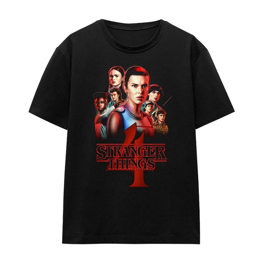 Black - Front - Stranger Things 4 Womens-Ladies Poster T-Shirt