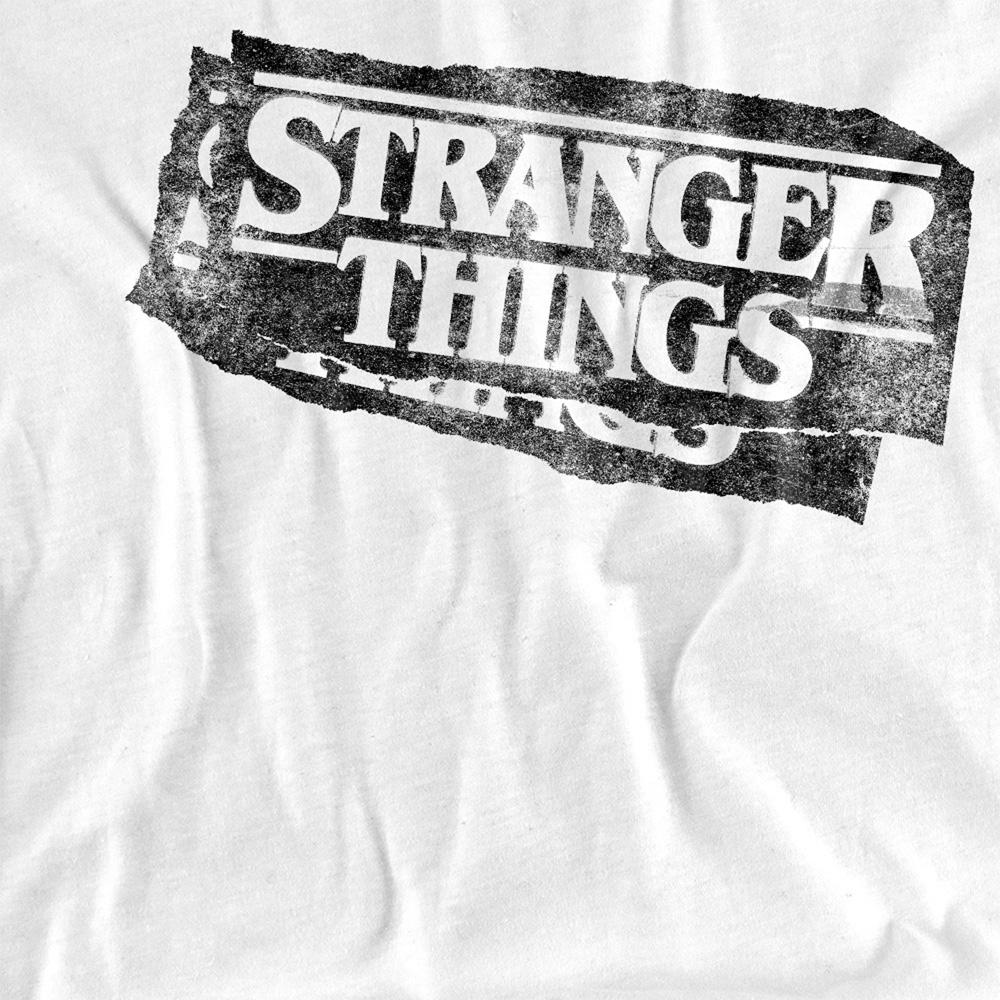 White - Side - Stranger Things Womens-Ladies Punk Logo T-Shirt