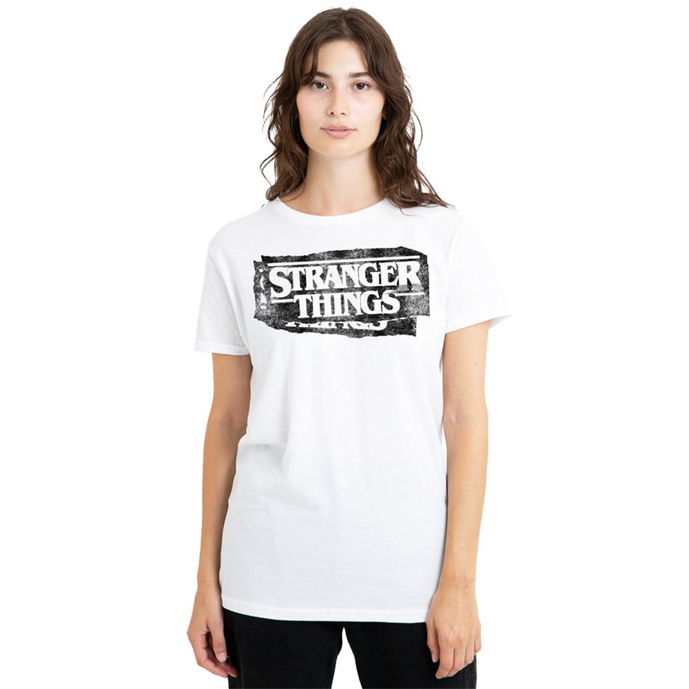 White - Lifestyle - Stranger Things Womens-Ladies Punk Logo T-Shirt