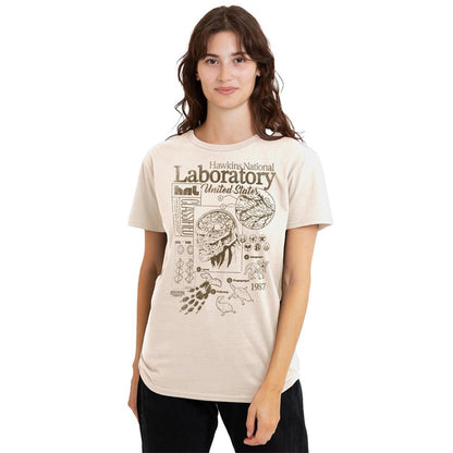 Natural - Lifestyle - Stranger Things Womens-Ladies Hawkins Lab Mono T-Shirt