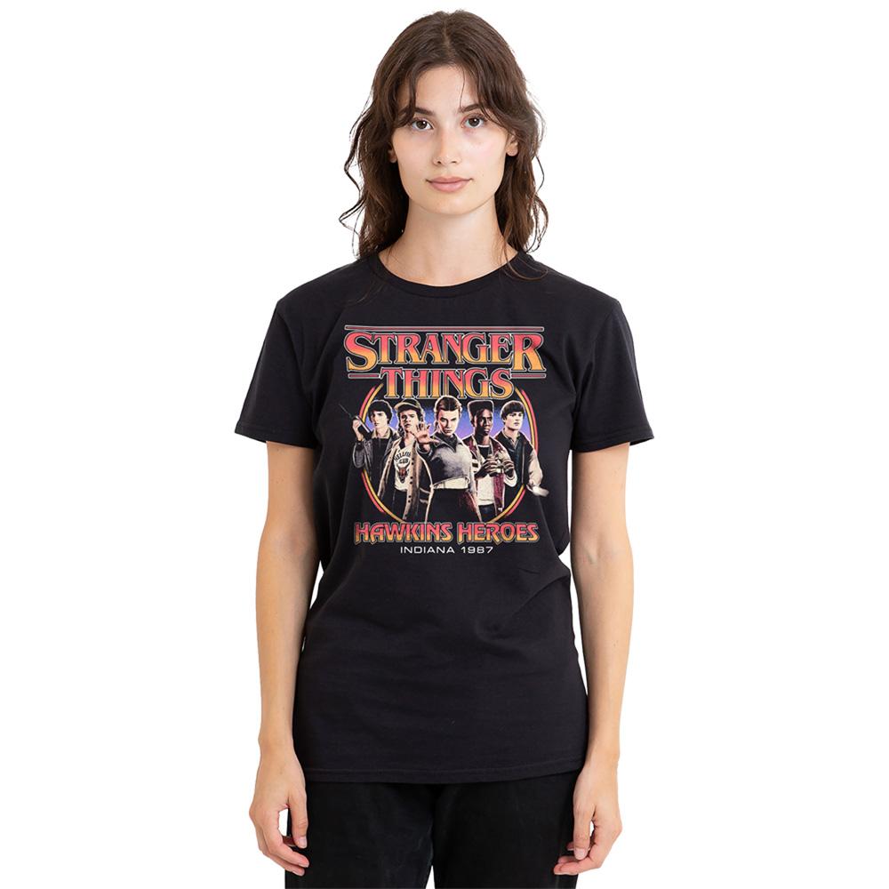 Black - Lifestyle - Stranger Things Womens-Ladies Hawkins Heroes Group 1987 T-Shirt