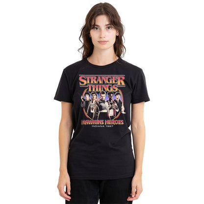 Black - Lifestyle - Stranger Things Womens-Ladies Hawkins Heroes Group 1987 T-Shirt