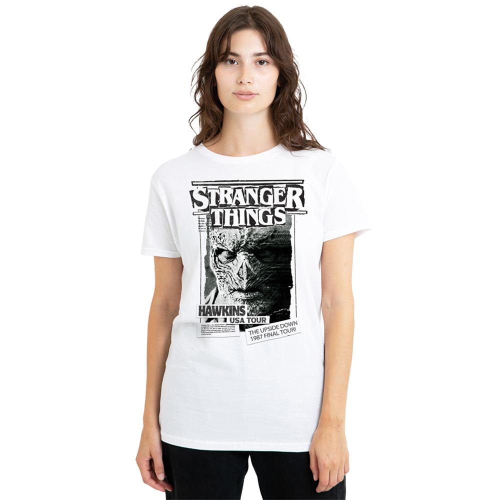 White - Lifestyle - Stranger Things Womens-Ladies Vecna Newspaper T-Shirt