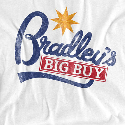 White - Side - Stranger Things Womens-Ladies Bradley´s Big Buy Logo T-Shirt