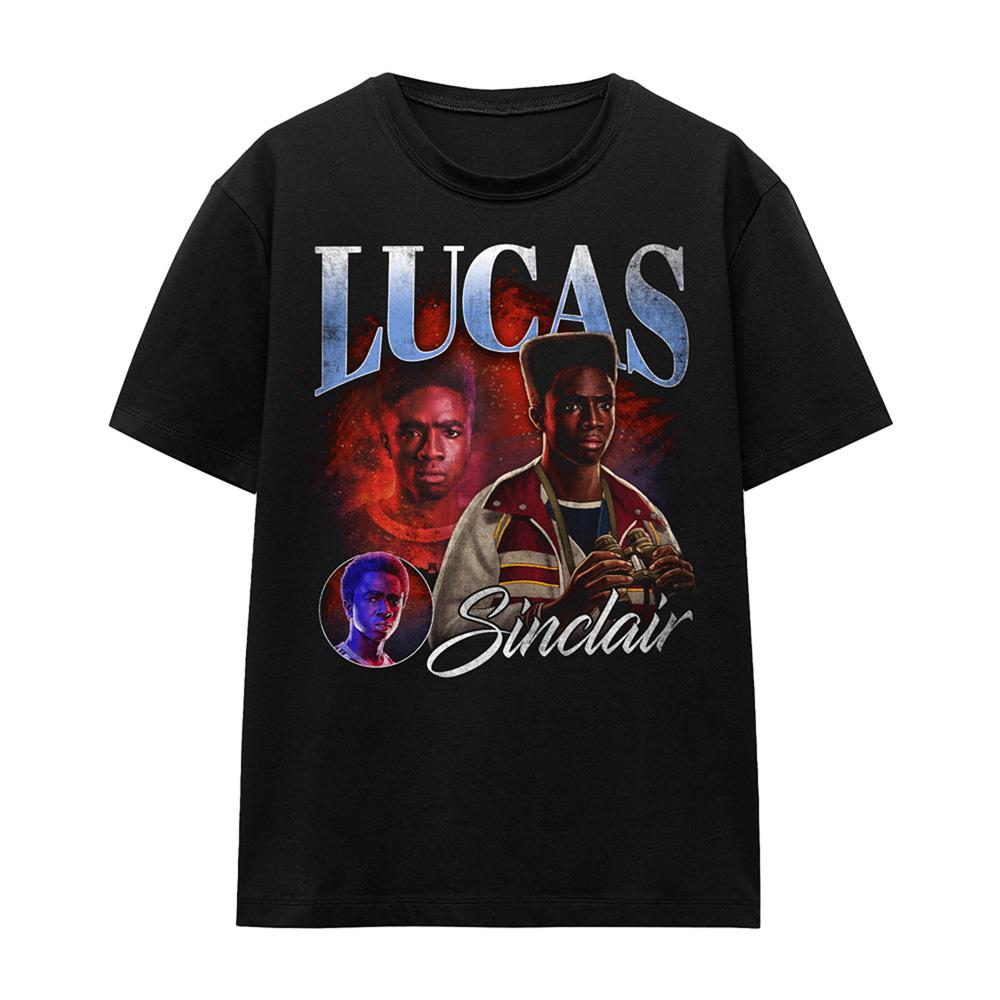 Black - Front - Stranger Things 5 Womens-Ladies Lucas Homage T-Shirt