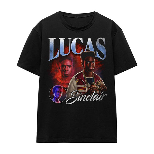Black - Front - Stranger Things 5 Womens-Ladies Lucas Homage T-Shirt