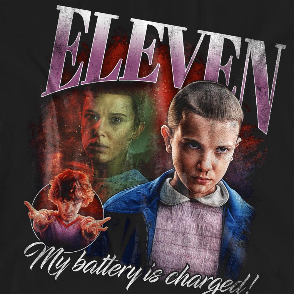 Black - Side - Stranger Things 5 Womens-Ladies Eleven Homage T-Shirt