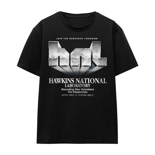Black - Front - Stranger Things 5 Womens-Ladies Hawkins Lab Logo T-Shirt