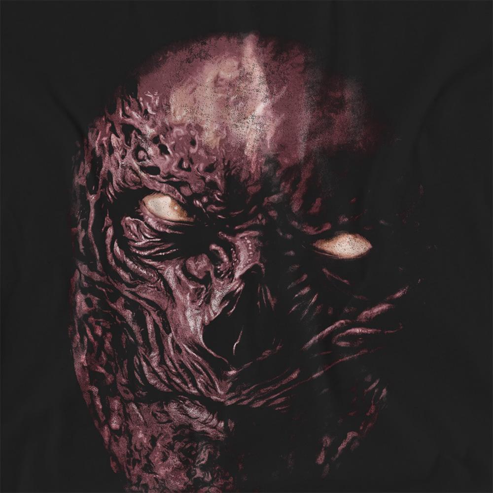 Black - Side - Stranger Things Womens-Ladies Vecna Face Oversized T-Shirt