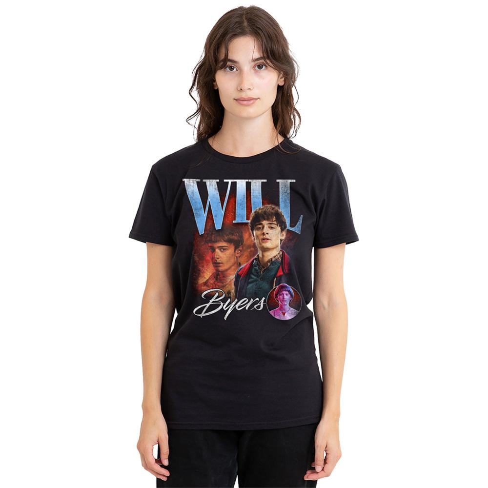 Black - Lifestyle - Stranger Things 5 Womens-Ladies Will Homage T-Shirt