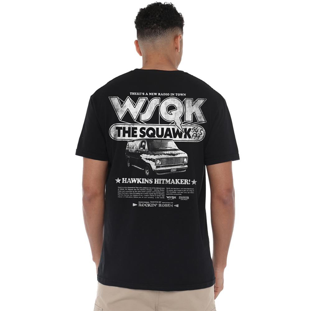 Black - Pack Shot - Stranger Things 5 Unisex Adult Hawkins Hitmaker Wsqk Back Print T-Shirt
