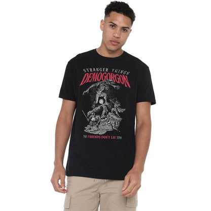 Black - Lifestyle - Stranger Things 5 Unisex Adult Friends Don´t Lie Demogorgon T-Shirt