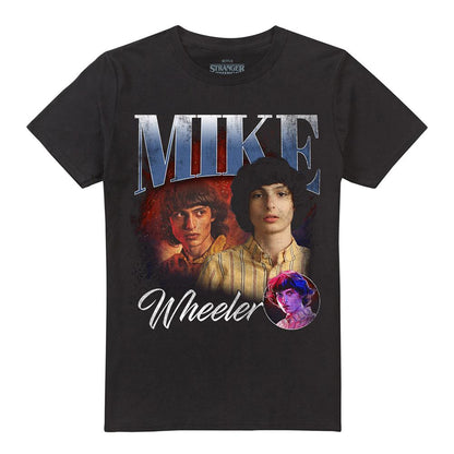 Black - Front - Stranger Things 5 Unisex Adult Mike Homage T-Shirt