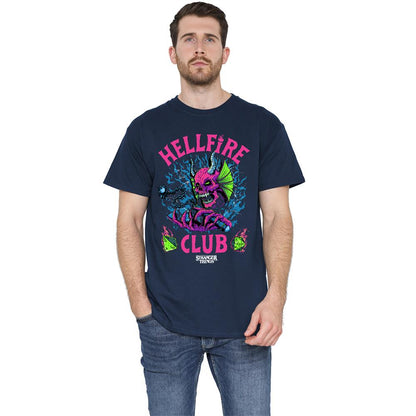 Navy - Lifestyle - Stranger Things 4 Unisex Adult Hellfire Dice Neon T-Shirt