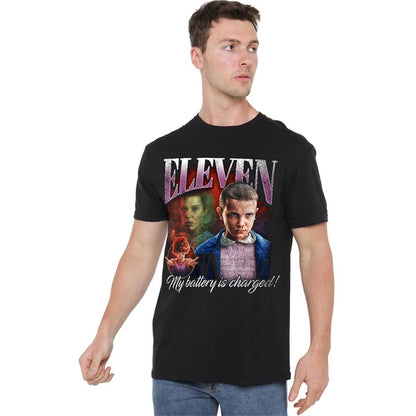Black - Lifestyle - Stranger Things 5 Unisex Adult Eleven Homage T-Shirt