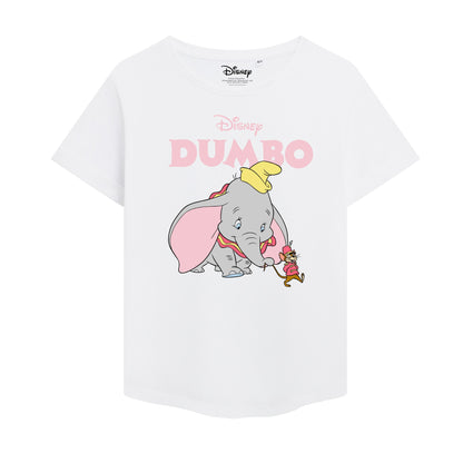 White - Front - Dumbo Womens-Ladies Timothy Mouse T-Shirt