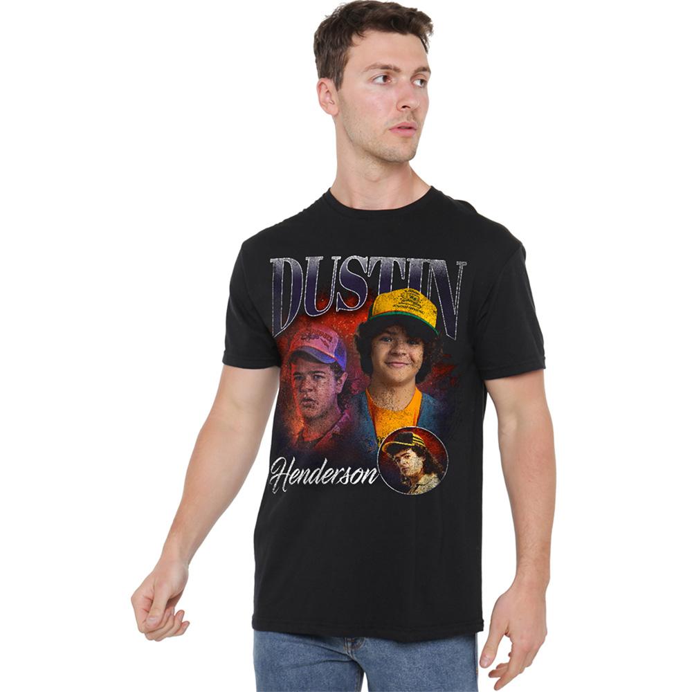 Black - Lifestyle - Stranger Things 5 Unisex Adult Dustin Homage T-Shirt