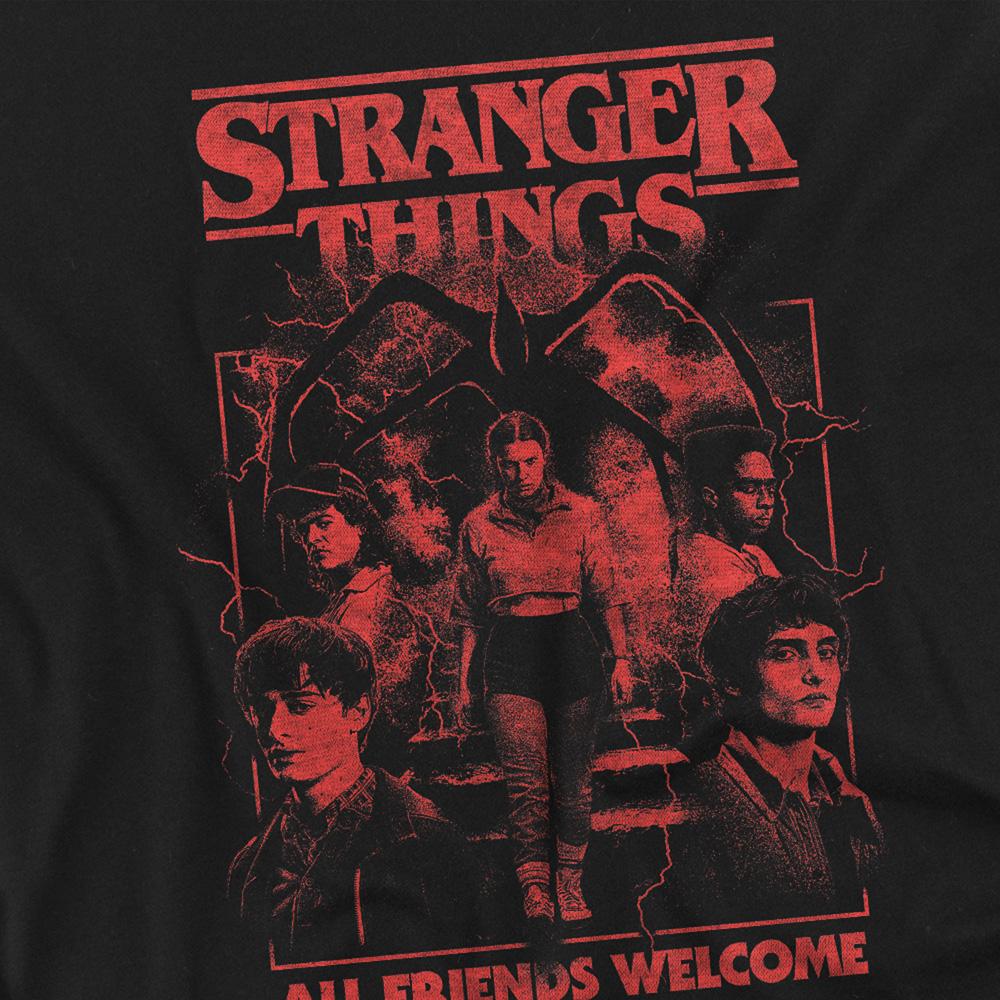 Black - Side - Stranger Things 5 Unisex Adult Group Horror Mind Flayer Movie Poster T-Shirt