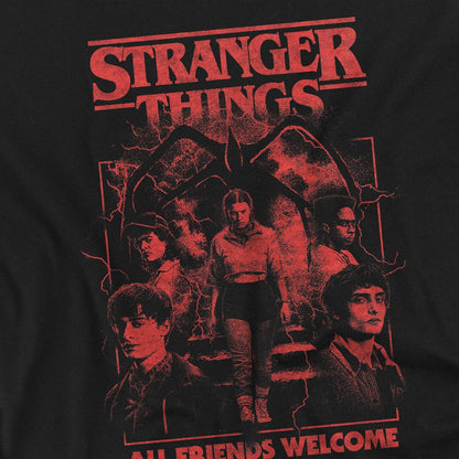 Black - Side - Stranger Things 5 Unisex Adult Group Horror Mind Flayer Movie Poster T-Shirt
