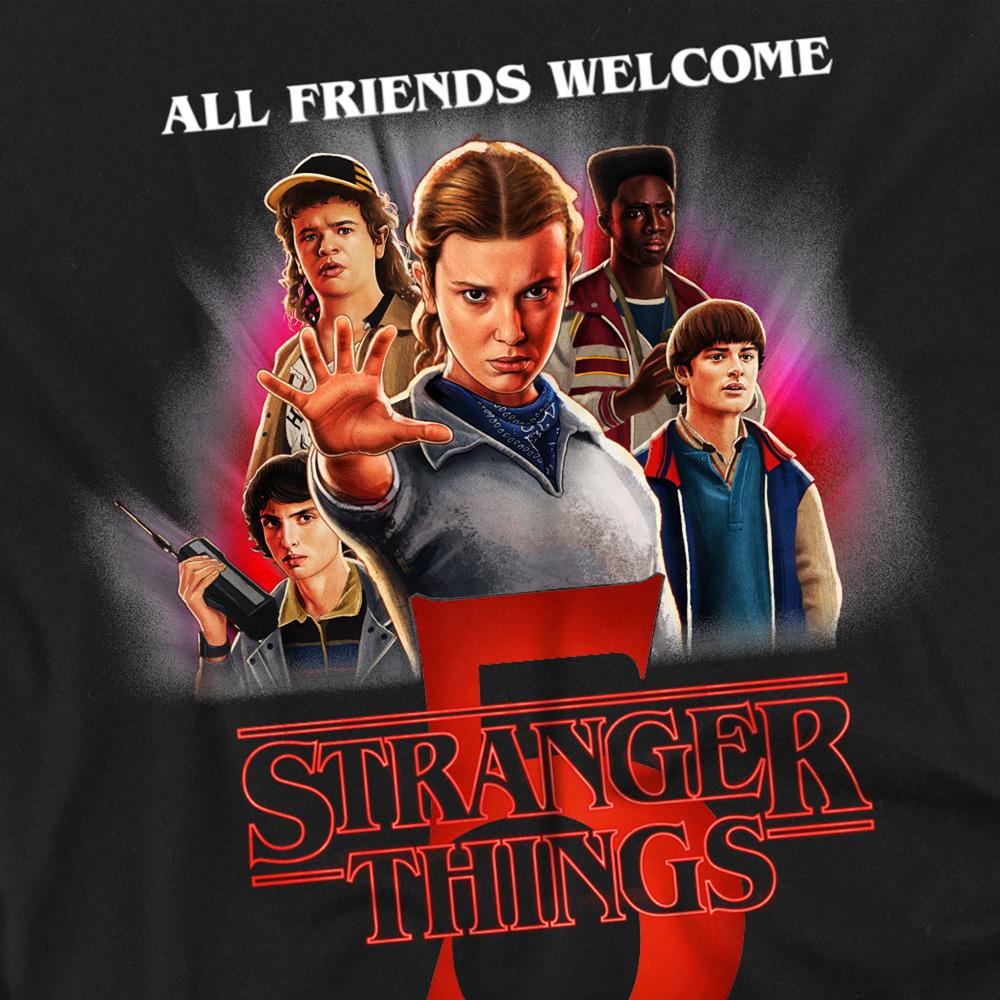 Black - Side - Stranger Things 5 Unisex Adult Poster T-Shirt