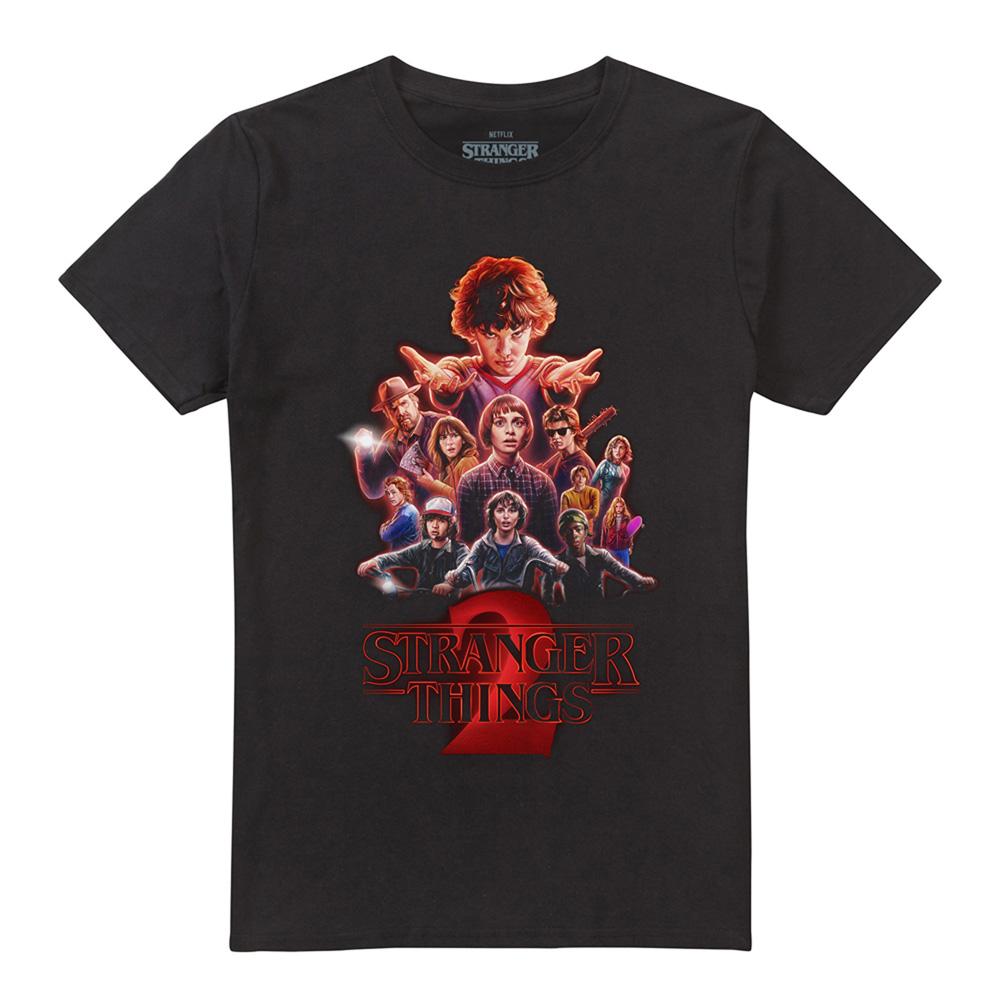 Black - Front - Stranger Things 2 Unisex Adult Poster T-Shirt