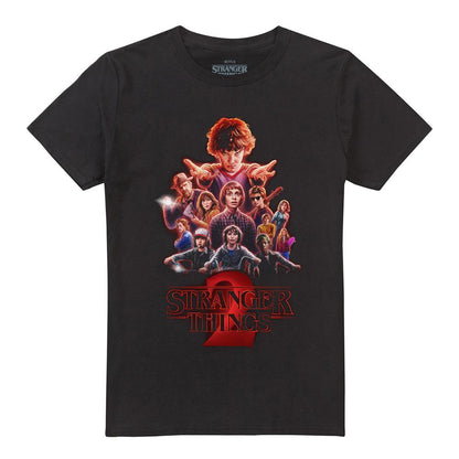 Black - Front - Stranger Things 2 Unisex Adult Poster T-Shirt