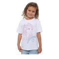White - Side - Frozen Girls Elsa Gradient Sketch T-Shirt