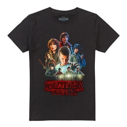 Black - Front - Stranger Things Unisex Adult Poster T-Shirt
